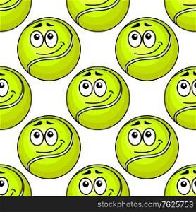 Tennis ball seamless pattern in cartoon style for sporting design