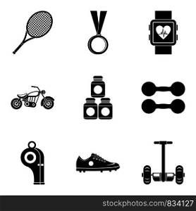 Tennis championship icons set. Simple set of 9 tennis championship vector icons for web isolated on white background. Tennis championship icons set, simple style