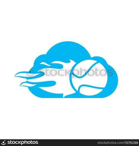 Tennis cloud vector logo design. Tennis sports vector logo concept.