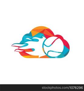 Tennis cloud vector logo design. Tennis sports vector logo concept.