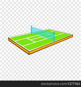 Tennis court icon in cartoon style isolated on background for any web design . Tennis court icon, cartoon style