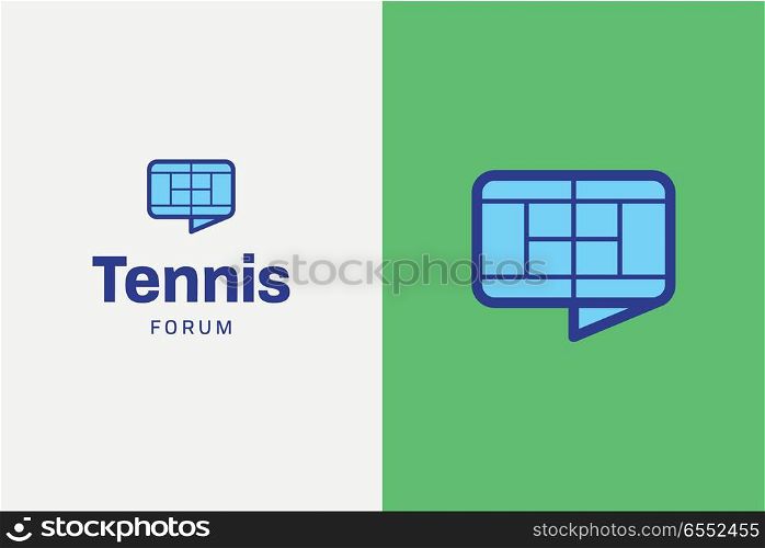 Tennis court logo. Editable vector logo design.