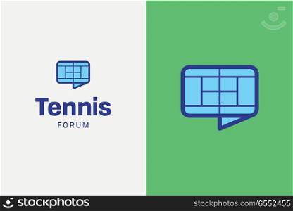Tennis court logo. Editable vector logo design.