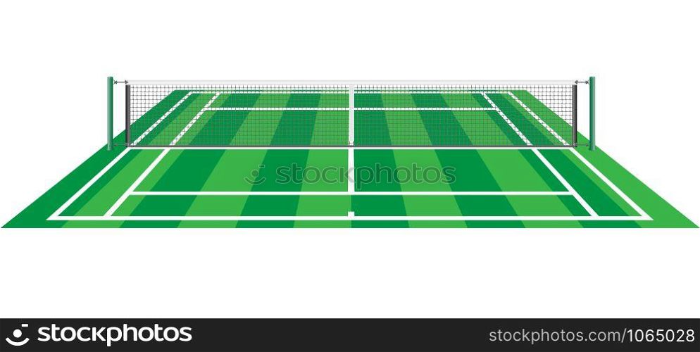 tennis court with net vector illustration isolated on white background