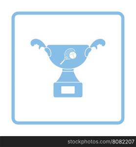 Tennis cup icon. Blue frame design. Vector illustration.