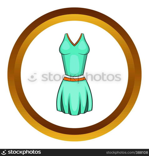 Tennis female form vector icon in golden circle, cartoon style isolated on white background. Tennis female form vector icon