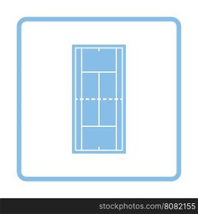 Tennis field mark icon. Blue frame design. Vector illustration.