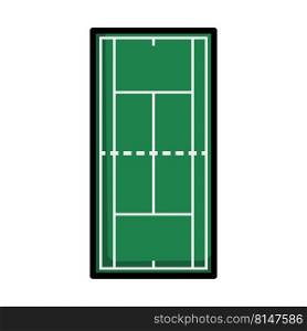 Tennis Field Mark Icon. Editable Bold Outline With Color Fill Design. Vector Illustration.