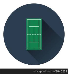 Tennis field mark icon. Flat color design. Vector illustration.