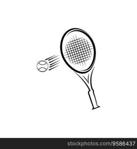 TENNIS FIELD RACKET ICON VECTOR ILLUSTRATION SYMBOL DESIGN