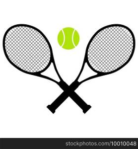 tennis icon on white background. tennis balls and tennis racket. sports sign. tennis logo. flat style.