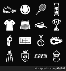 Tennis icons set vector white isolated on grey background . Tennis icons set grey vector