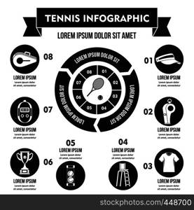 Tennis infographic banner concept. Simole illustration of tennis infographic vector poster concept for web. Tennis infographic concept, simple style