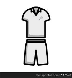 Tennis Man Uniform Icon. Editable Bold Outline With Color Fill Design. Vector Illustration.