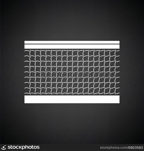 Tennis net icon. Black background with white. Vector illustration.