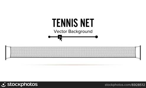 Tennis Net Vector. Realistic Net Used In The Sport Game Of Tennis. Isolated Illustration. Tennis Net. Realistic Net Used In The Sport Game Of Tennis.