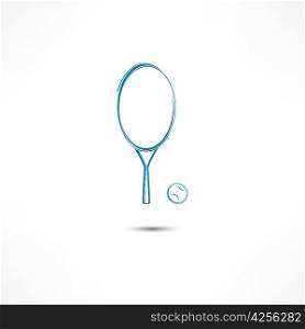 Tennis racket and ball icon