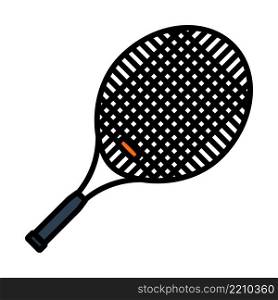 Tennis Racket Icon. Editable Bold Outline With Color Fill Design. Vector Illustration.