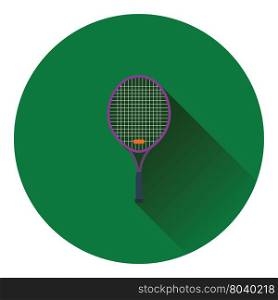 Tennis racket icon. Flat color design. Vector illustration.