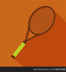 tennis racket in color. Sport equipment, inventory. Symbol for mobile application or web. Vector