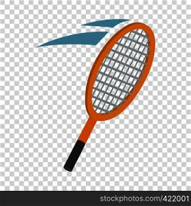 Tennis racket isometric icon 3d on a transparent background vector illustration. Tennis racket isometric icon