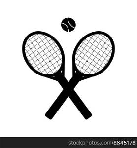 Tennis rackets and a ball. Tennis and ball icon in fashionable flat style, highlighted on a white background. A sports symbol for your web design, logo, user interface. Vector illustration. Tennis rackets and a ball. Tennis and ball icon in fashionable flat style, highlighted on a white background. A sports symbol for your web design, logo, user interface. Vector illustration.