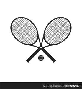 Tennis racquets with ball. Tennis logo with sport equipment.. Tennis racquets with ball