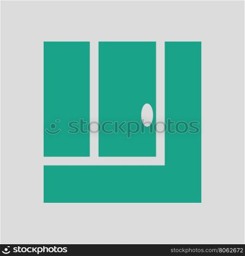 Tennis replay ball in icon. Gray background with green. Vector illustration.