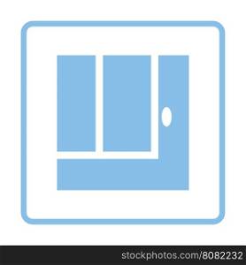 Tennis replay ball out icon. Blue frame design. Vector illustration.