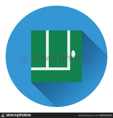 Tennis replay ball out icon. Flat color design. Vector illustration.