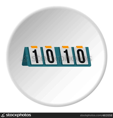 Tennis scoreboard icon in flat circle isolated vector illustration for web. Tennis scoreboard icon circle