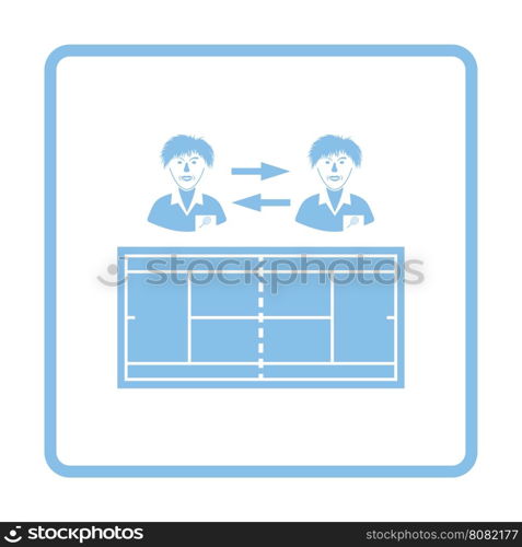 Tennis side changing icon. Blue frame design. Vector illustration.