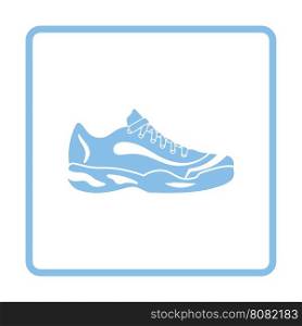 Tennis sneaker icon. Blue frame design. Vector illustration.
