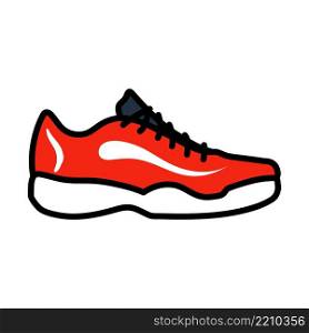 Tennis Sneaker Icon. Editable Bold Outline With Color Fill Design. Vector Illustration.
