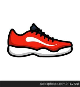 Tennis Sneaker Icon. Editable Bold Outline With Color Fill Design. Vector Illustration.