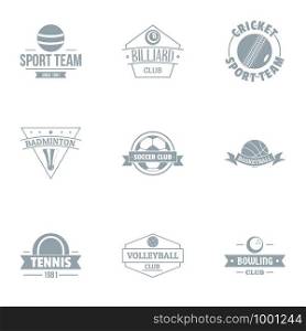 Tennis sport logo set. Simple set of 9 tennis sport vector logo for web isolated on white background. Tennis sport logo set, simple style