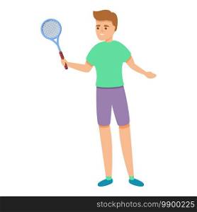 Tennis training icon. Cartoon of tennis training vector icon for web design isolated on white background. Tennis training icon, cartoon style