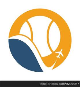 Tennis travel vector logo design template. 