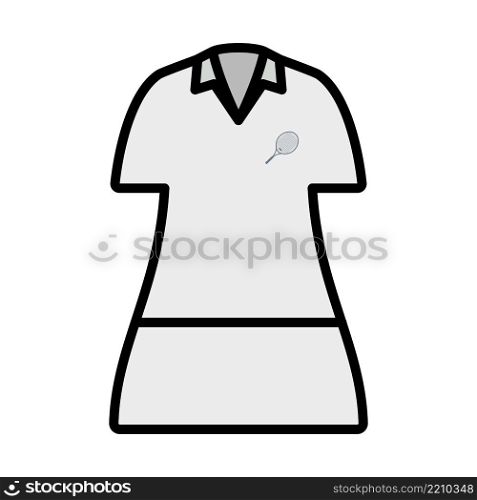 Tennis Woman Uniform Icon. Editable Bold Outline With Color Fill Design. Vector Illustration.