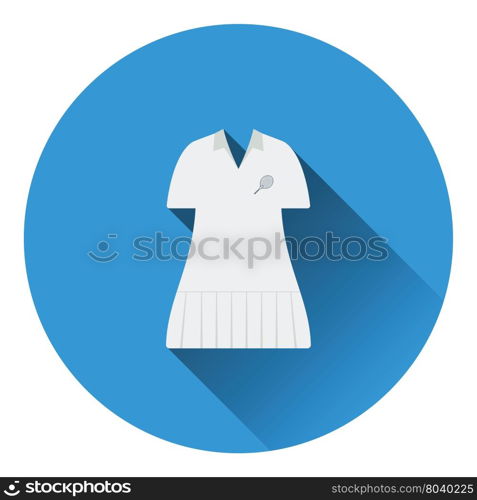 Tennis woman uniform icon. Flat color design. Vector illustration.