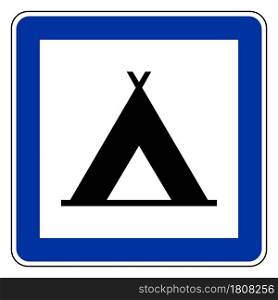 Tent and road sign