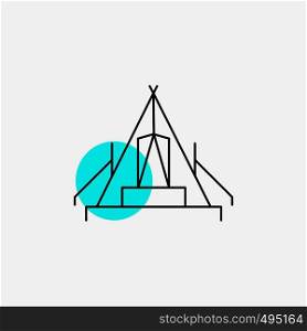 tent, camping, camp, campsite, outdoor Line Icon. Vector EPS10 Abstract Template background