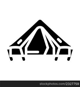 tent camping glyph icon vector. tent camping sign. isolated contour symbol black illustration. tent camping glyph icon vector illustration