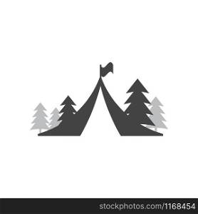 Tent camping icon design template vector isolated