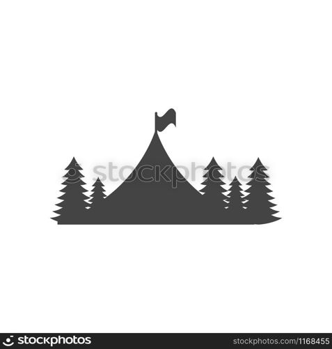 Tent camping icon design template vector isolated