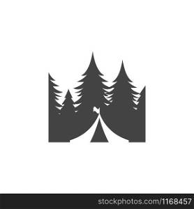 Tent camping icon design template vector isolated