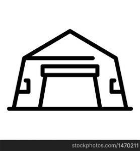 Tent hangar icon. Outline tent hangar vector icon for web design isolated on white background. Tent hangar icon, outline style