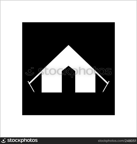 Tent Icon, Outdoor Tent Vector Art Illustration