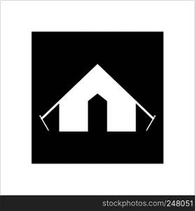 Tent Icon, Outdoor Tent Vector Art Illustration