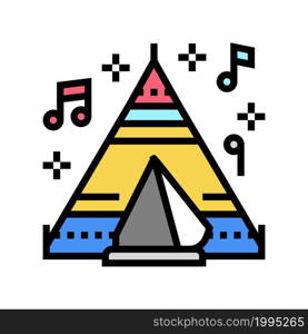 tent on music festival color icon vector. tent on music festival sign. isolated symbol illustration. tent on music festival color icon vector illustration